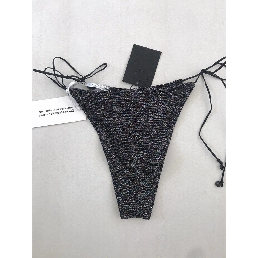 White Fox Boutique Boardwalk Rainbow Lurex String Bikini Bottom Swim - Picture 7 of 11